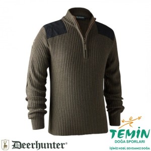 DEERHUNTER Rogaland Yarım Fermuarlı Kahve Kazak M