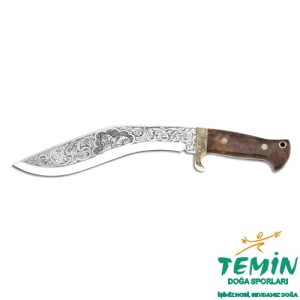 Bora 512 Kukri Stabilize Sap Kurt Motifli Gravürlü Bıçak