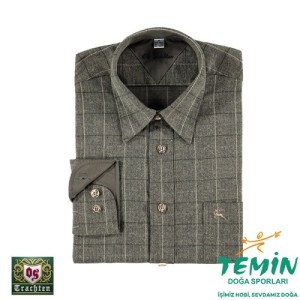 T. OS-Trachten Haki Kareli Uzun Kollu Gömlek 47/48