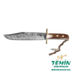 Bora Özel-10 Hand Made Boynuz Sap Damascus Bıçak