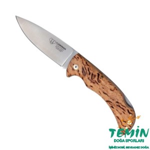 Cudeman 325-DF Galatea Curly Birch Huş Ağacı Saplı Deri Kılıflı Çakı